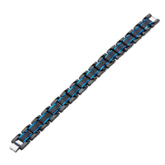Carbon Fiber Center Link Bracelet - Black/Blue
