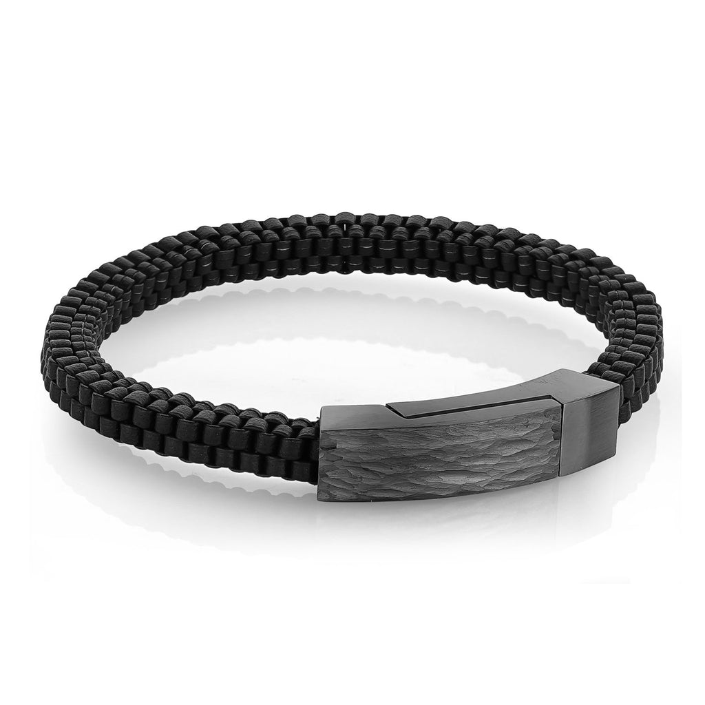 Square Leather Bracelet - Black