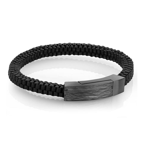 Square Leather Bracelet - Black