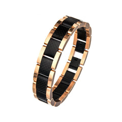 Carbon Fiber Link Bracelet - Rose Gold