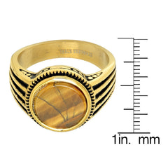 18K Gold Plated Tiger Eye Ring