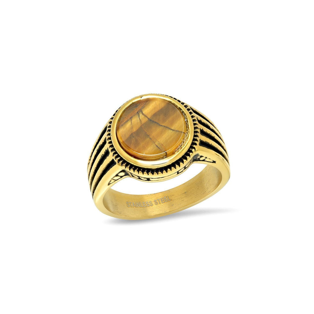 18K Gold Plated Tiger Eye Ring