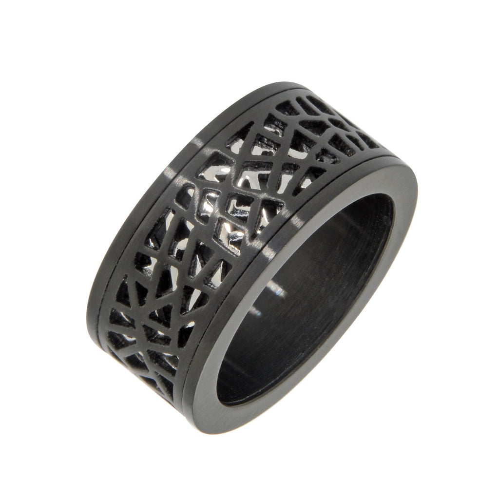 Cronos Ring - Black + Stainless Steel
