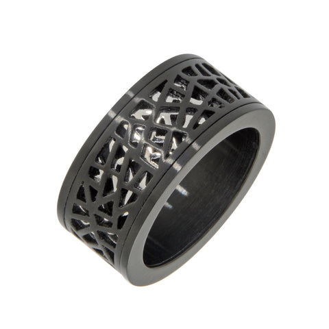 Cronos Ring - Black + Stainless Steel