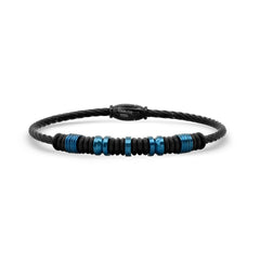 Two Tone Stainless Steel Bracelet- Black/ Blue