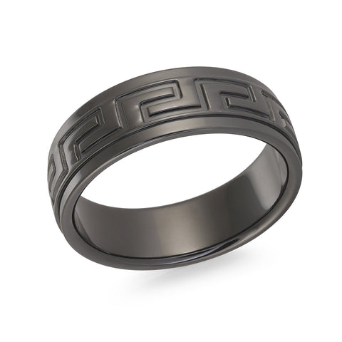 Polished Greek Key Comfort Fit Ring
